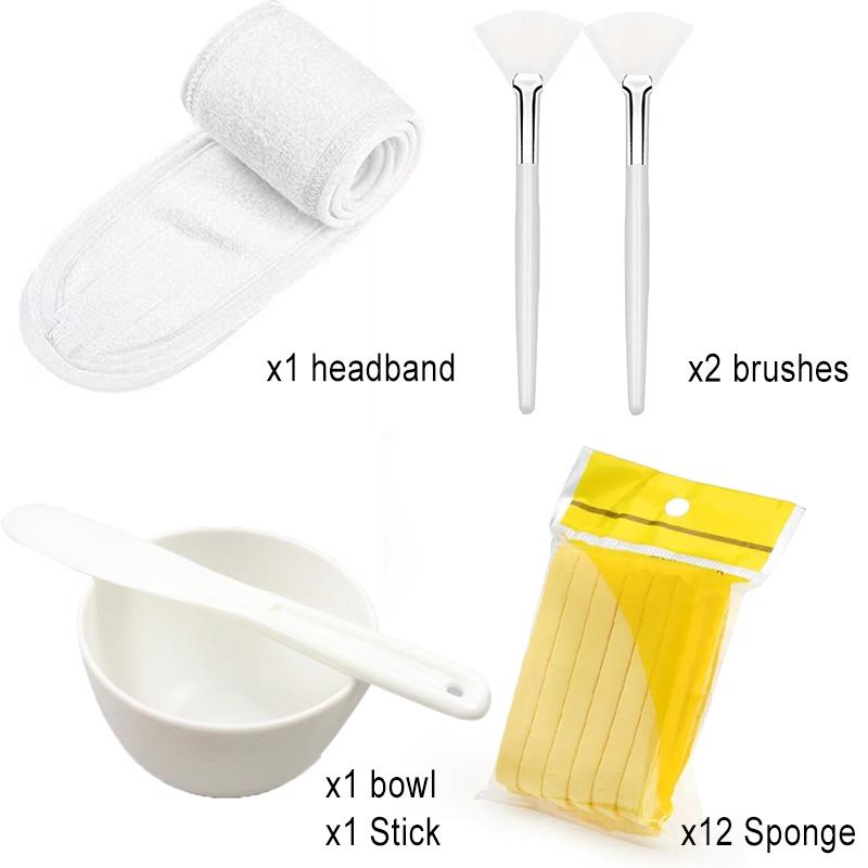 Face Mask Mixing Bowl Set DIY Facemask Mixing Tool Kit with With Face Wash Headband Facial Mask Bowl Spatula Stick Skincare Tool