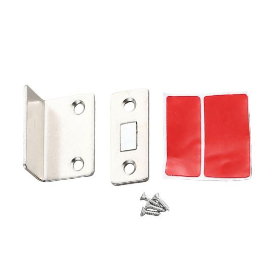 1 Set Ultra Thin Magnetic Door Catch Heavy Duty Stainless Steel Cabinet Door Magnet Adhesive Kitchen Closet Cupboard Drawer Magnetic Latch