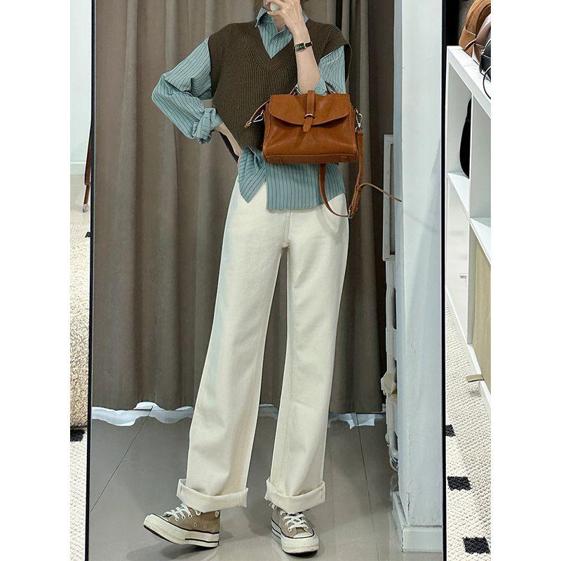 Creamy-white Fat Sister mm High Waist Loose Denim Off-White XL