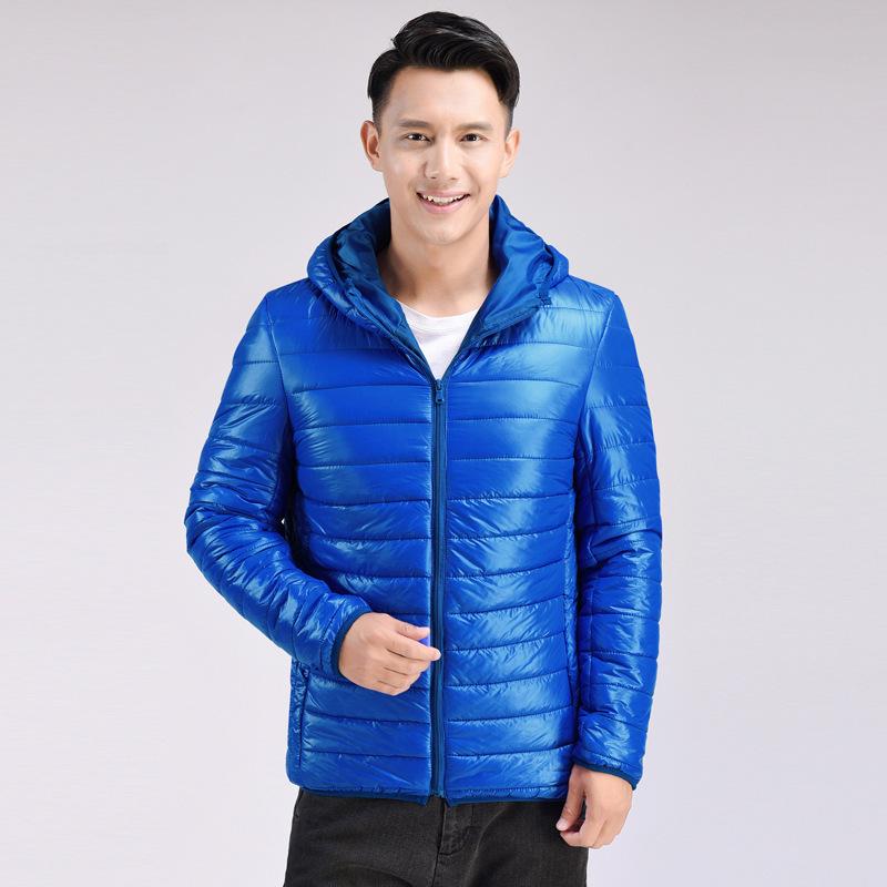 New Men's Light and Fashionable Cotton Clothes Men's Winter Korean Version Slim-fit Hooded Solid-color Warm Cotton-padded Coat Men's