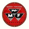 Vintage Massey Ferguson Tractors Round Metal Sign Distressed Red Logo Farm Wall Decor Weatherproof Rustic Agricultural Tin Pla