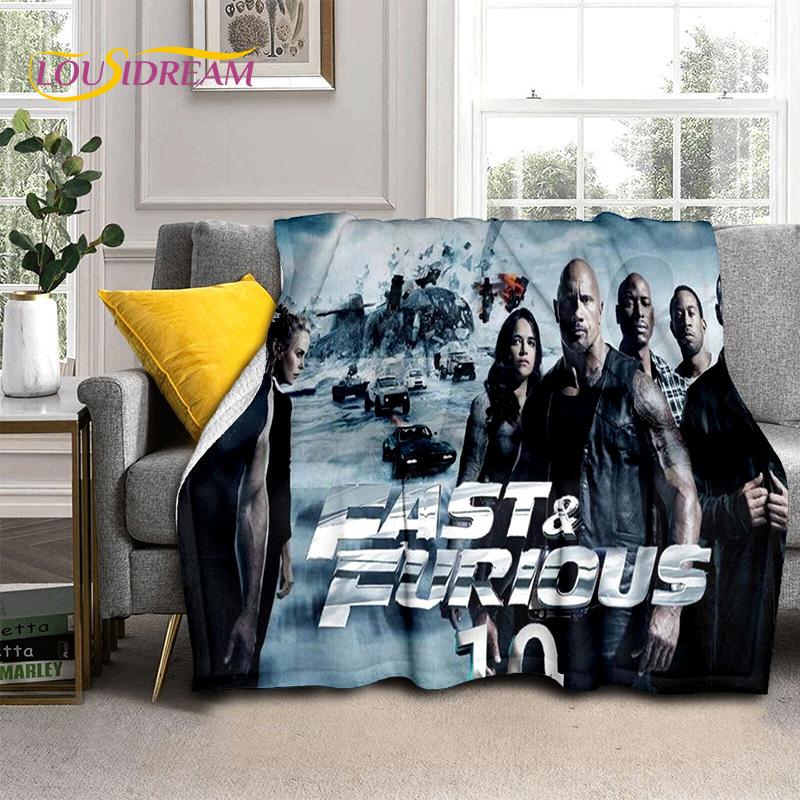 Fast & Furious X 10 Film Druckdecke, Weiche Überwurfdecke für Zuhause Schlafzimmer Bett Sofa Picknick Reise Büro Abdeckdecke Kinder