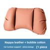 Universal Car Headrest and Lumbar Support Cushion Set Perforated Nappa Leather Neck Pillow with Adjustable Strap for Most Cars