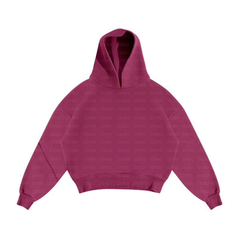 Unisex Oversized Hooded Sweatshirt Matching Joggers Set Solid Color Streetwear Casual Lounge Wear