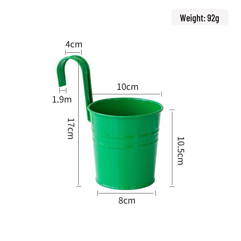 Compact Wrought Iron Hanging Planter for Indoor/Outdoor Use