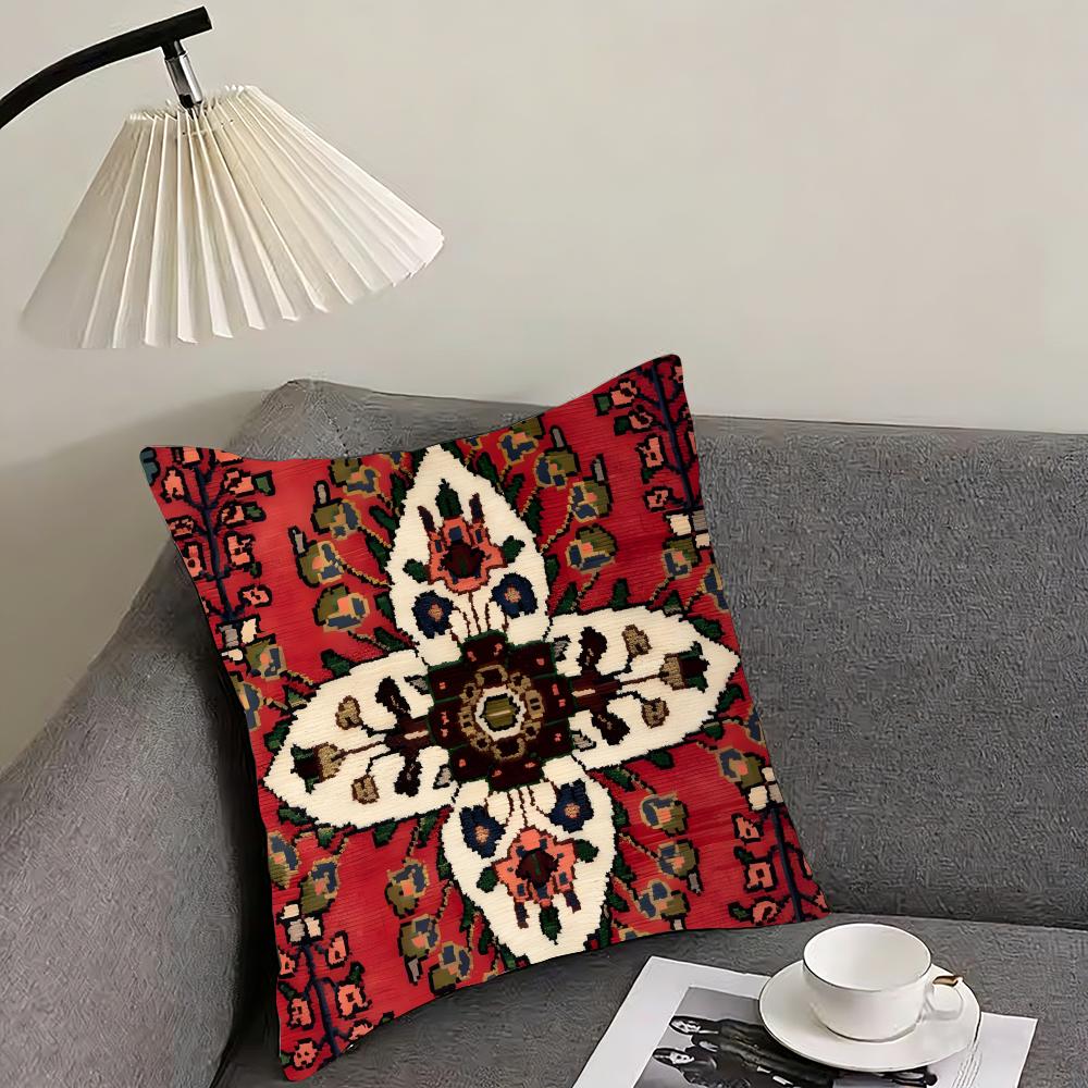 Persian Rug Pattern Classical Cushion Cover Pillowcase Ultra Soft Skin Friendly Fabric Cloud Like Comfort  Concealed Zipper