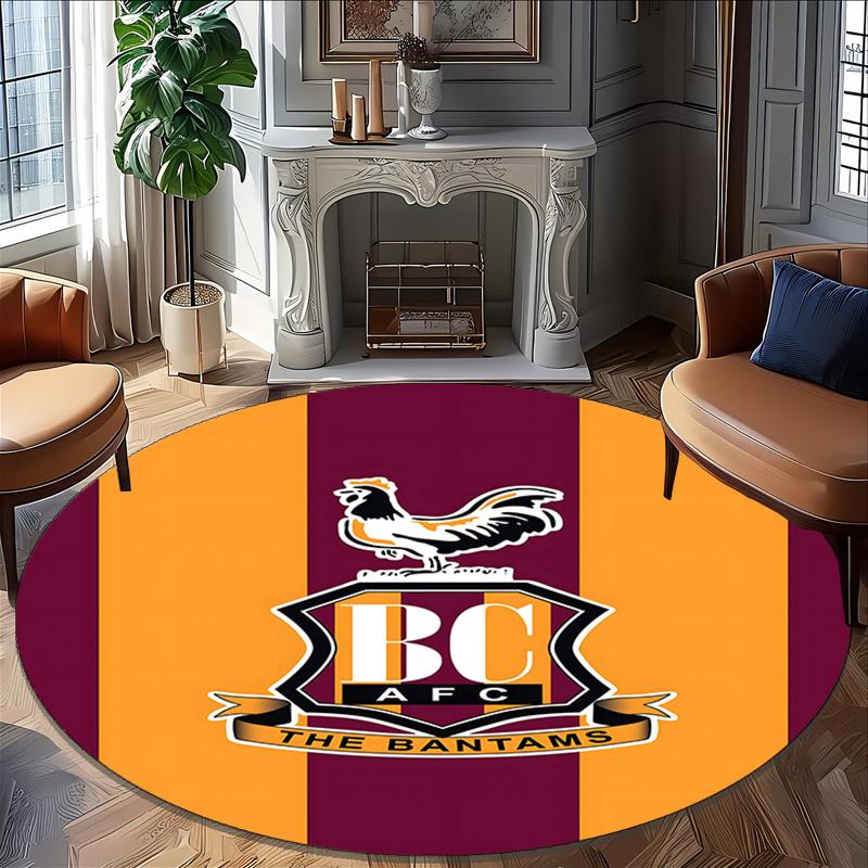 1pc Football Team (69) Print Round Carpet Chair Round Carpet Suitable for Bedroom Living Room Home Decorative Carpet