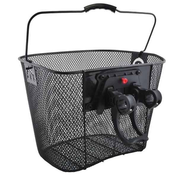 Bike Basket Metal Front Basket Detachable Black Click Large Bicycle