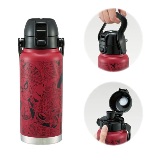 

Skater 800ml Stainless Steel Direct Drinking Bottle with Handle, Spider-Man Design, STD8H-A