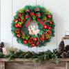 New Christmas Decoration Items, Bow Tie, Pine Nut Berry, Simulated Flower Wreath, Deer Wooden Plaque, Scene Arrangement, Vine Circle Flower Wreath