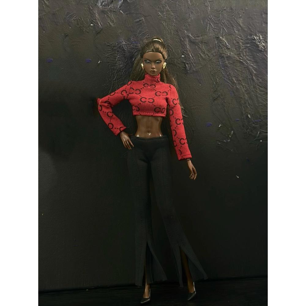 Hot pink clothes set / top + coat + skirt / 30cm doll clothing suit outfit for 1/6 Xinyi FR ST OB BB Doll / dollhouse toy