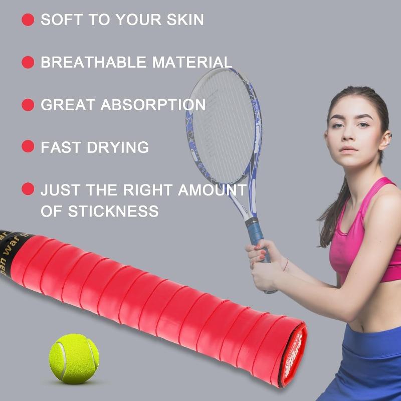 Poignée de raquette antidérapante universelle, absorbant la transpiration, pour Tennis Padel Badminton, Bande de poignée amortissante