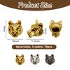 1set 18pcs 3 Colors  Style Alloy Beads Tiger Head Mixed Color 11.5x10x9mm Hole: 1.6~1.9mm 6pcs/color