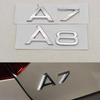 3D ABS Chrome Black Car Letters Logo A7 A8 Rear Trunk Badge Sticker Decals For  Audi A7 A8 Sportback Auto Tail Accessories