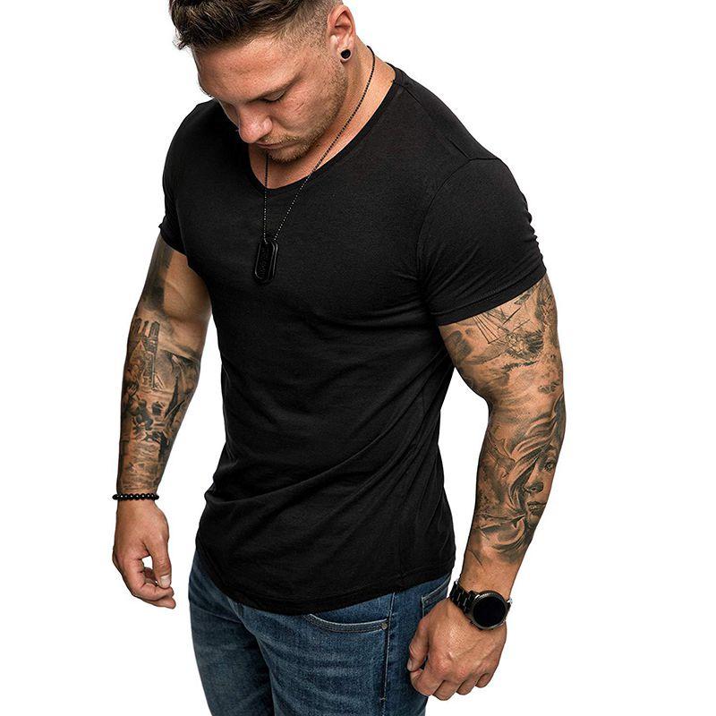 Fashion Men's Casual Fit Short Sleeve Slim Muscle Bodybuilding T-shirt Tee Tops For Ultimate Comfort