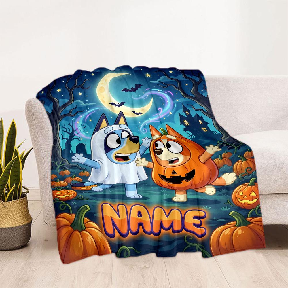 Halloween Friends Costumes Personalized Name Blanket Cozy Personalized Blanket Warmthful Decor Suitable for Living Room Bedding Office Picnics