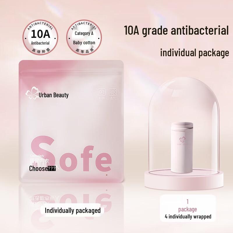 Urban Beauty Women's Class A Cotton Antibacterial Briefs (4-Pack)