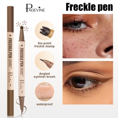 PAGE VINE Delineador de Ojos Marrón de Doble Punta Lápiz para Pecas Suave Natural Pigmentado