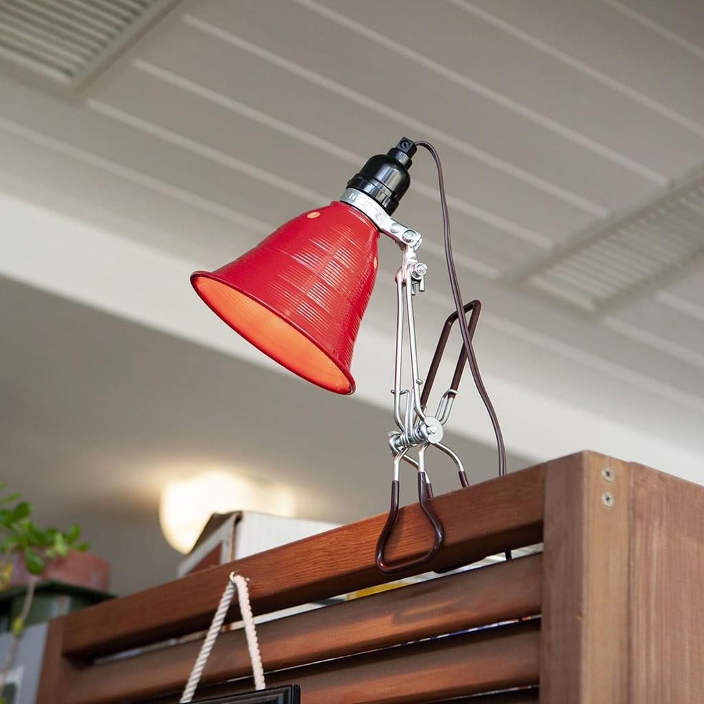 Dulton Aluminum Clip Lamp S Red A clip lamp with a distinct For and Body length diameter cord length weight personality. outlets, photography, work.