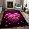 Romantic Rose Heart rugs for Living Spaces carpet for home sofa bedroom, gift mat