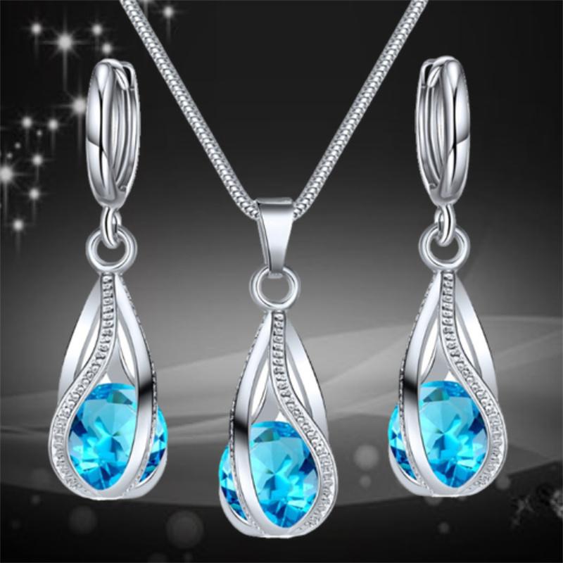 

Комплект из ожерелья и серег Chic Melody - сверкающие украшения из кристаллов циркония для женщин 45cm