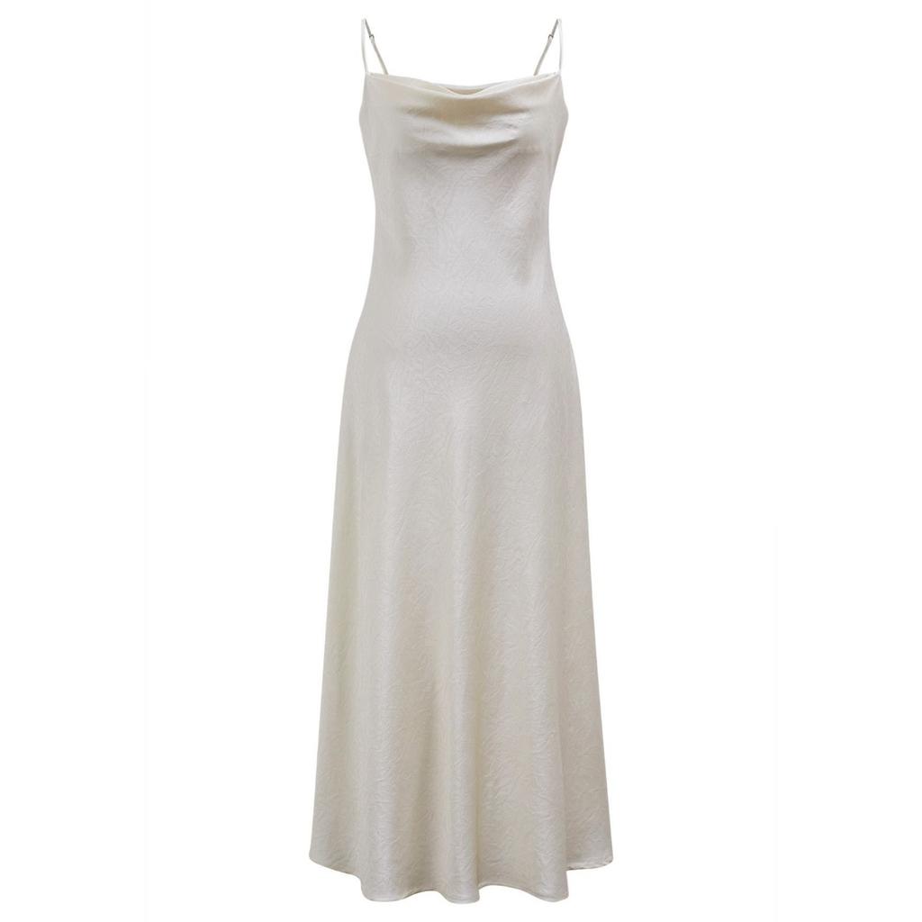 Summer Women's Sexy Backless Slip Dress, High Waist Elegant Evening Party Gown, European American Style Female Casual Sundress