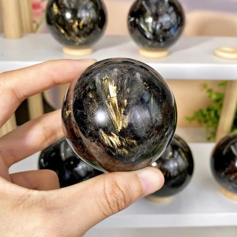 1pc Gorgeous Natural Firework Stone Sphere Crystal Carving Gemstone Jewelry Accessory Birthday Gift Party Desktop Decor