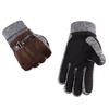 Gloves Men's Winter Riding Pigskin Gloves Warm Motorcycle Thickened Fleece Cycling Student Cold-proof Cotton Gloves