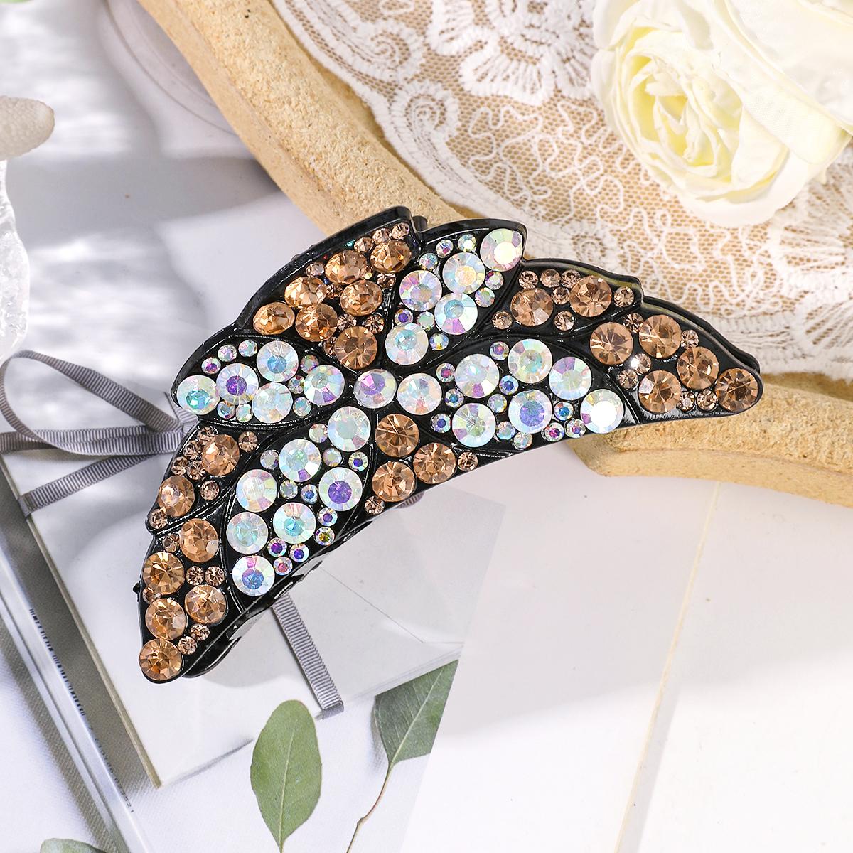 

AWAYTR Women Elegant Hair Claws Acrylic Crystal Hair Clip Big Fashion Hairpin Back Shark Claw Clip Ladies Hair Accessories