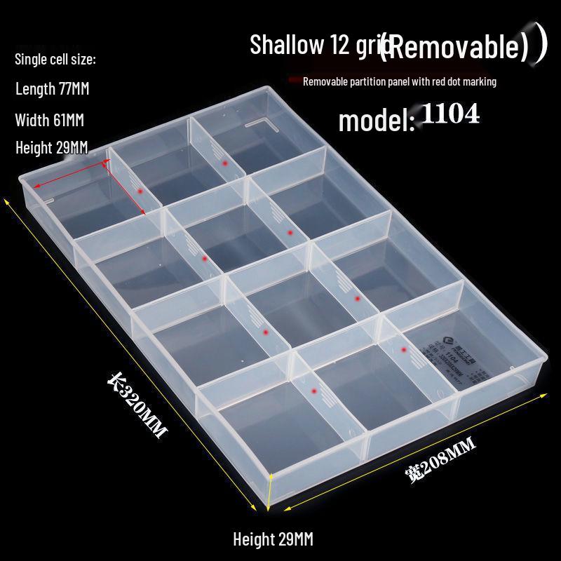 Thickened Nine-Grid Storage Box: Large Capacity, Impact & Corrosion Resistant, Open Compartment Design.