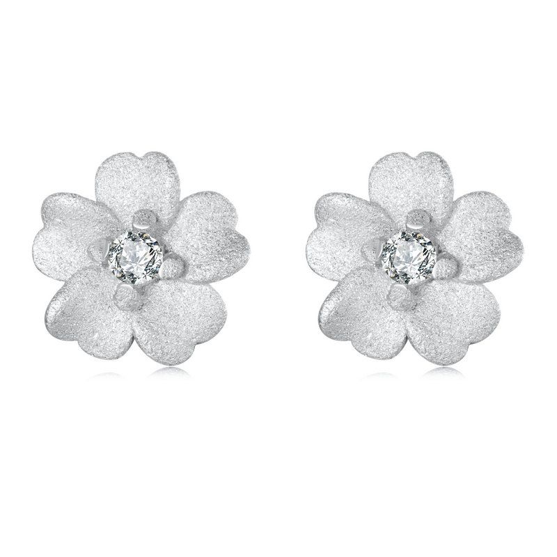 925 Silver Mini Flower Butterfly Bird Bee Stud Earrings Rainbow Moonstone Kitty Cat Ear Studs Girl Party Jewelry