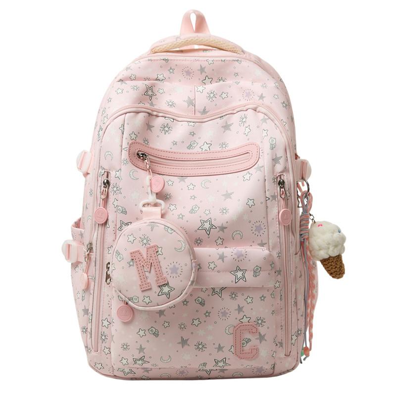 Schoolbag Women's Star Backpack Junior High School Student Lightweight Backpack