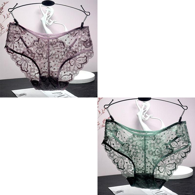 2 stücke Warme Sexy Spitzenhöschen Nahtlose Unterwäsche Neue Dessous für Frau Solide Weiche Slips Weibliche Underpanties