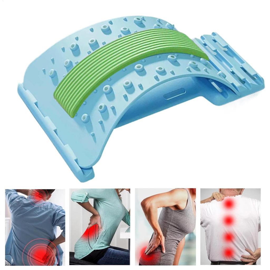 3-Level Adjustable Back Cracking Device Lower Back Stretcher Non-slip Lumbar Spine Corrector Massager For Home Bed Sleeping
