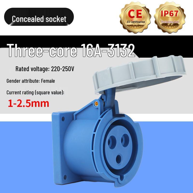 IP67 Waterproof Industrial Aviation Plug Socket, 16A/32A, 3-core, 4-wire, 5-pin Male Female Connector, Non-Explosion Proof