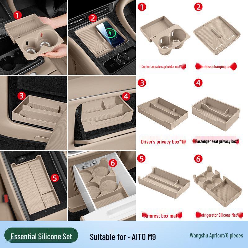 Essential Silicone Mat Set for AITO M7, M8, M9 Interior Decoration - Fits 26 Models