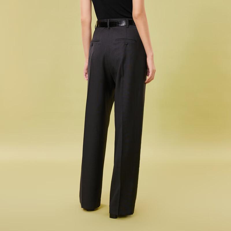 LESS 2024 Spring Casual Straight Wide-Leg Trousers