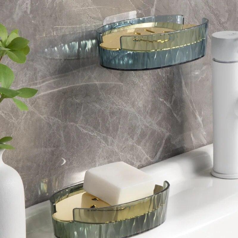 1pc Soap Dish Soap Drain Tray Self Draining Soap Container Soap Drain Storage Rack Soap Dish Holder For Home Bathroom