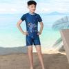 Boys' Colorful Sun Protection Short-Sleeve Swimsuit: Breathable, Stretchy, Quick-Dry, Easy On/Off, Fun Beachwear