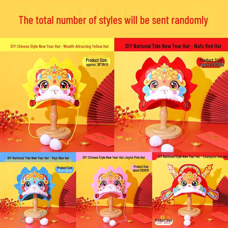 

Набор материалов для изготовления головного убора своими руками «Год Змеи» - Нетканый материал Головной убор в стиле Гочао для возвращения в школу