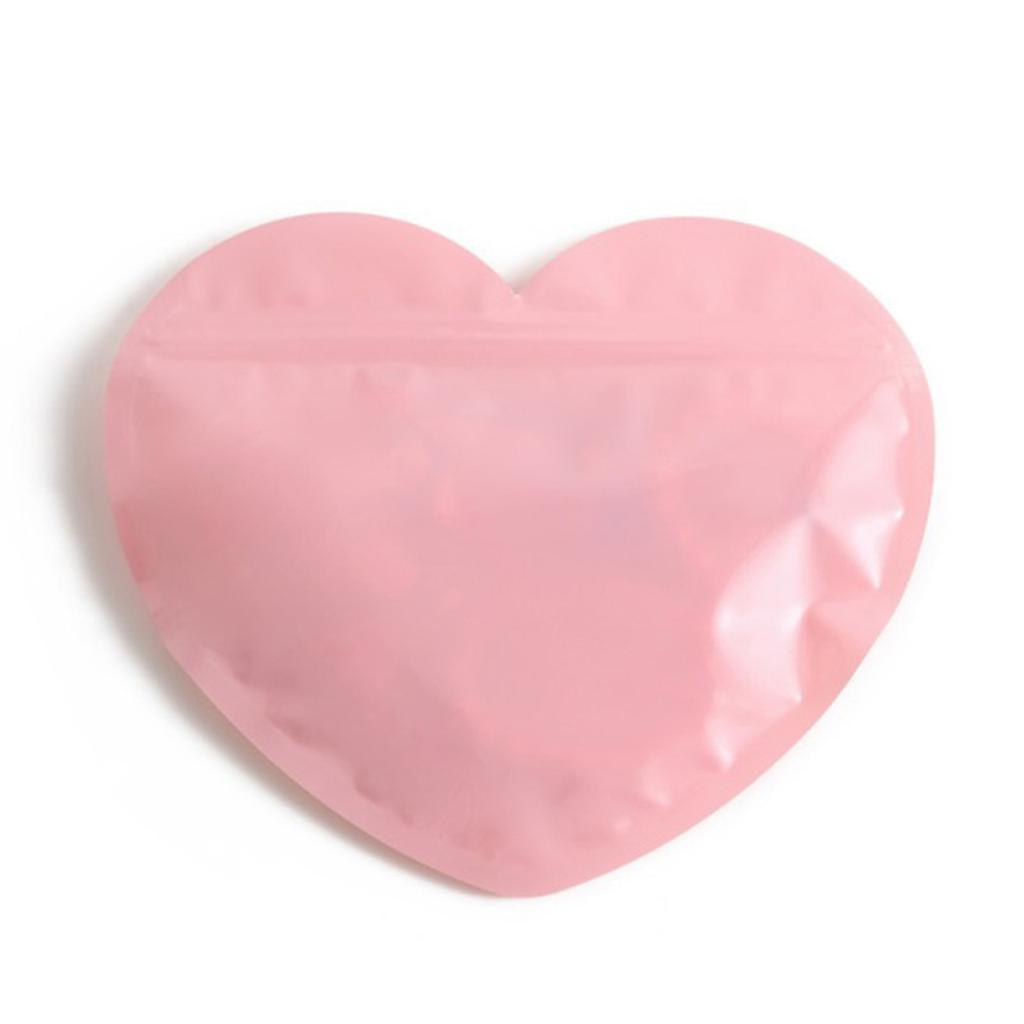 100pcs Transparent Plastic Jewelry Bag Heart Shaped Zipper Bag Gift Packaging Bags for Jewelry Storage Display Small