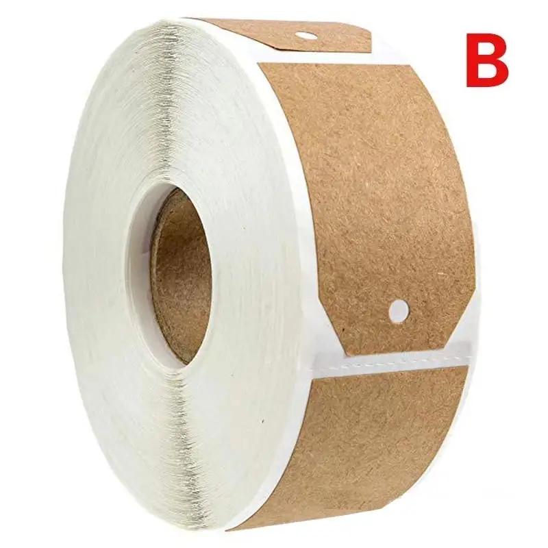 300pcs Vintage Blank Kraft Paper Sealing Sticker DIY Kitchen Classification Baking Packaging Self-adhesive Paper Label Gift Tags