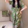Elegant Classical Old-fashioned Flavor Women's Pajamas Chinese Flower & Bird Print Sleepwear New Autumn Y2k Home Nightwear