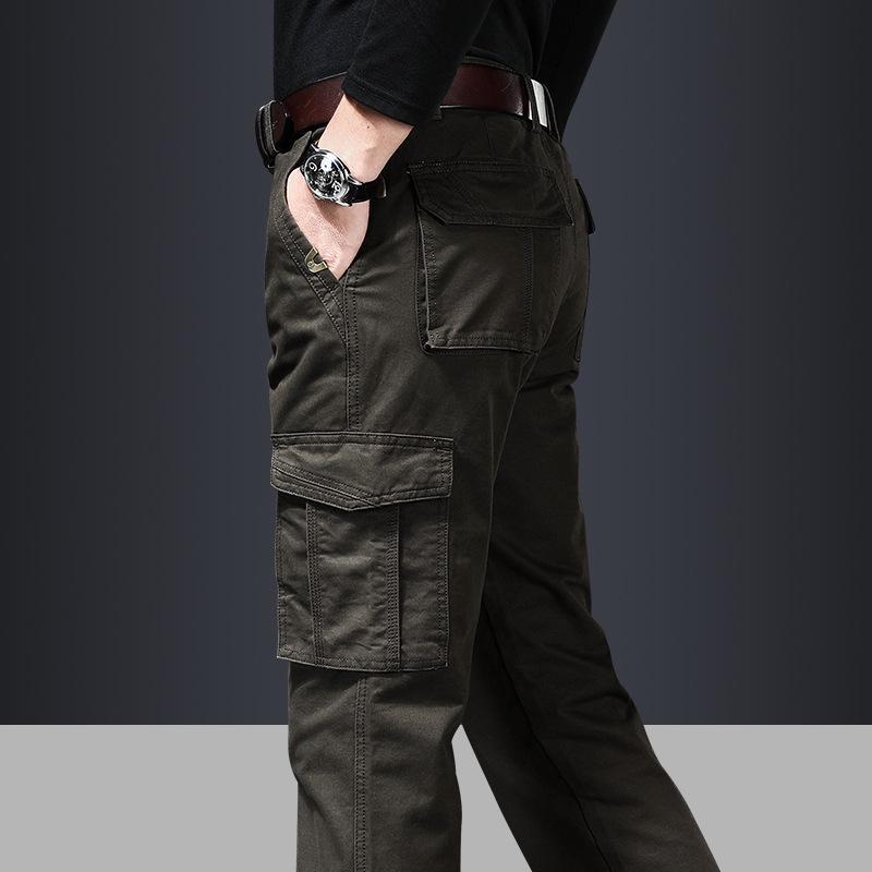 Men's Winter Multi-Pocket Cotton Overalls - Casual, Loose-Fit Outdoor Pants