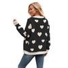 Women Autumn Winter Long Sleeve V Neck Love Heart Two Pocket Soft Breathable Loose Cardigan Sweater Coat