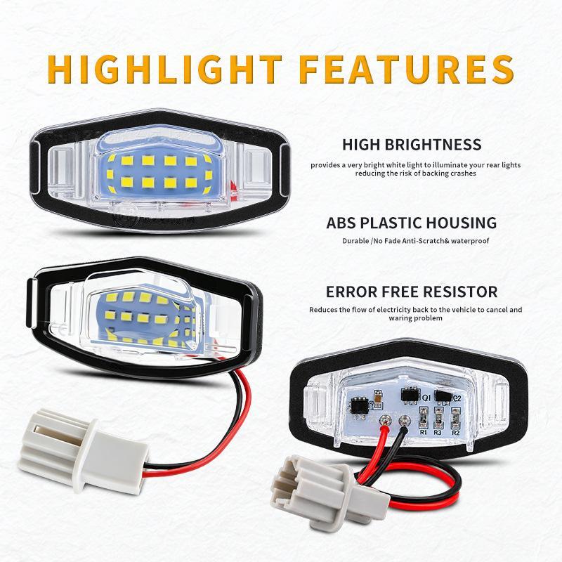 For Accord Civic 7 8 9 City Mr-V Mrv Mileage Lenend Acura Ilx Tsx Rl Tl Mdx 1/2Pcs Number License Plate Led Light
