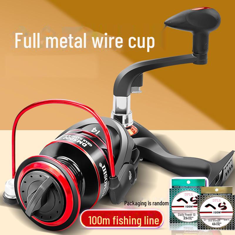 

Металлическое прялочное колесо 6000 для дальнего заброса удилищ морской рыбалки, прочное скальное колесо с леской, подходит для субспиннинга. 2000 type metal wheel