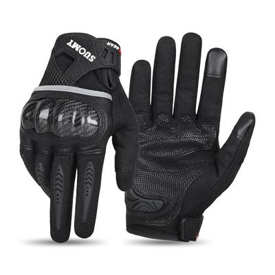 Motorcycle Gloves Touchscreen Full Finger Motorbike Riding Gloves with Carbon Fiber Protection