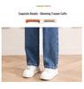 Women's High-Waist Adjustable Multi-Button Wide-Leg Jeans - Loose, Drapey, Slimming, Autumn Pants