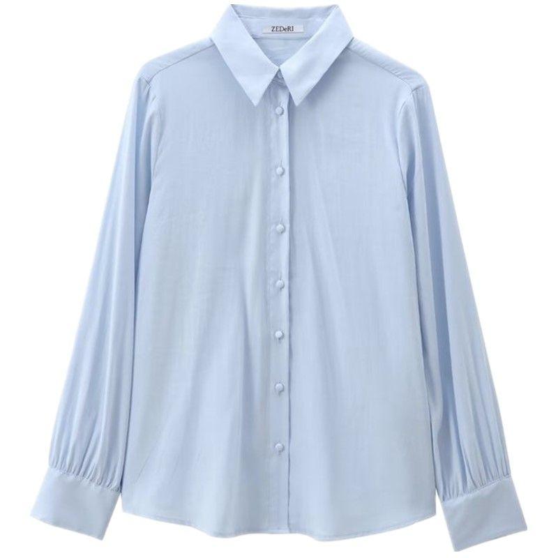 Fashion Style 2024 Fall and Winter New Women's Clothing Lining Button Decoration Long Sleeves Lapel Casual Shirt 2157227